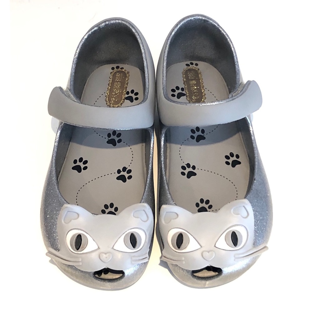 Mini Melissa cat shoes gray kitty sz9